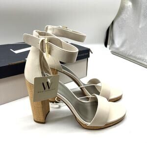 Worthington Womens Lynch Heeled Sandals Ivory Size 9.5M